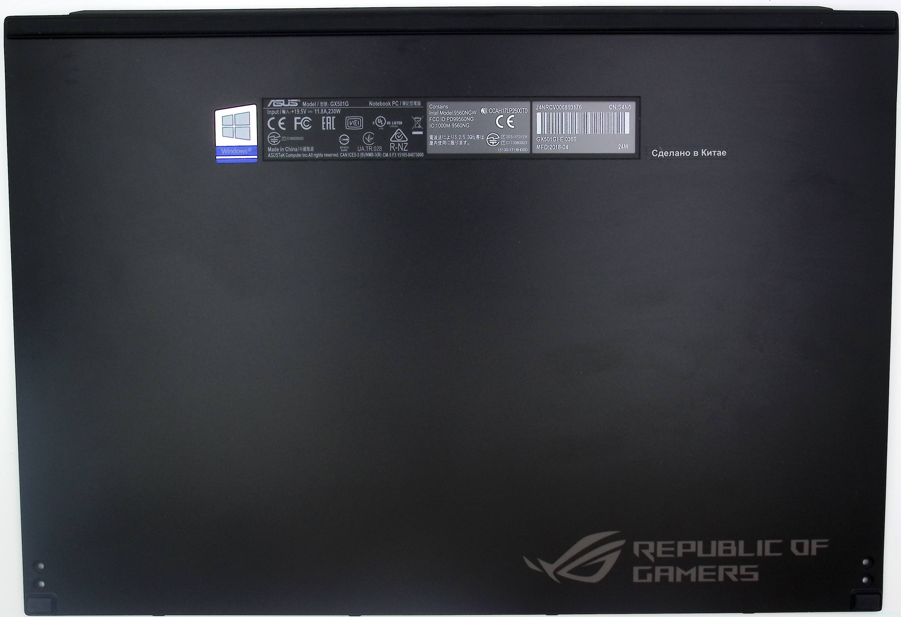 Поддон (нижняя часть корпуса) для ноутбука Asus GX501GI