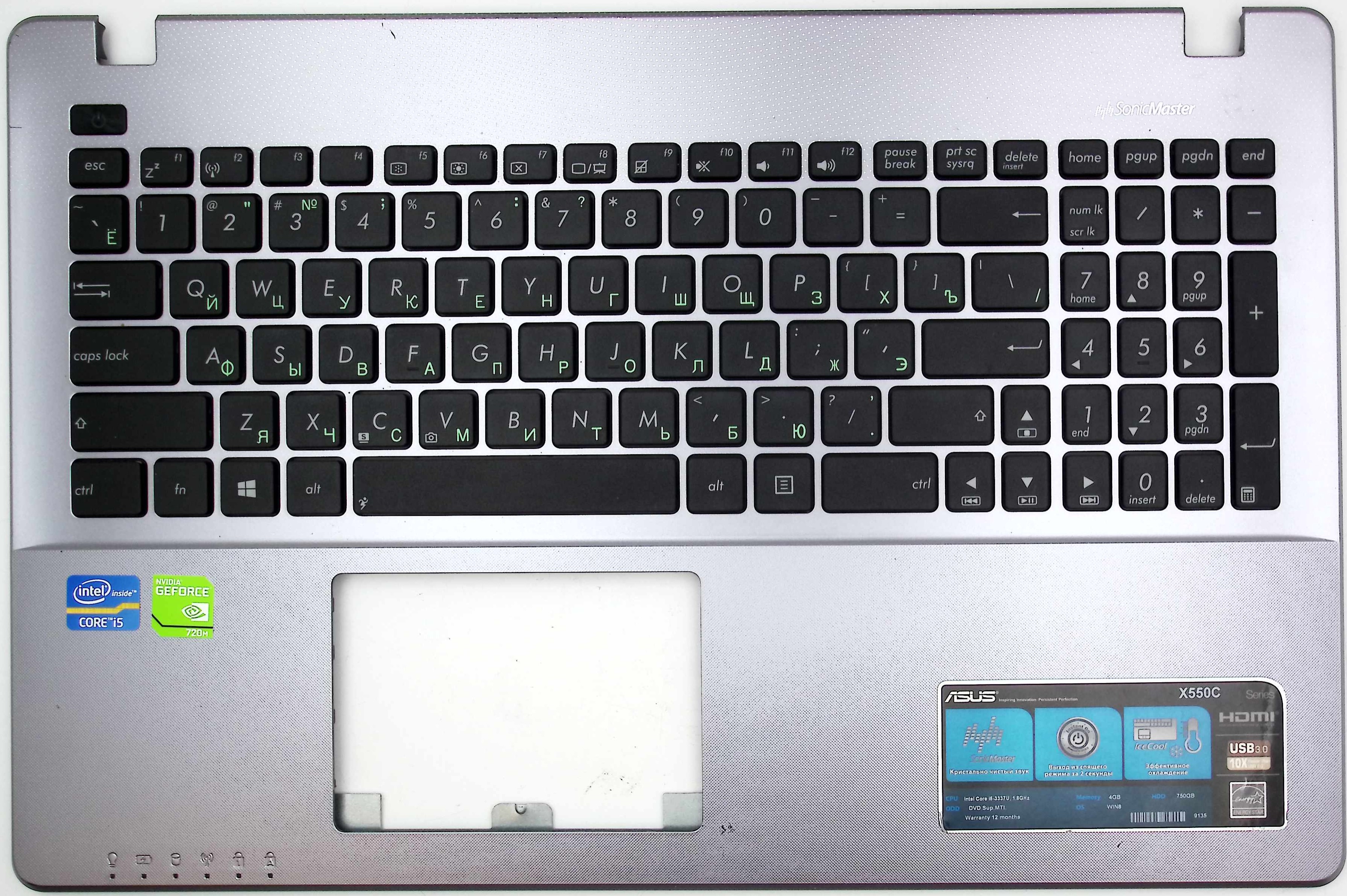 Топкейс-донор кнопок для ноутбука ASUS X550C