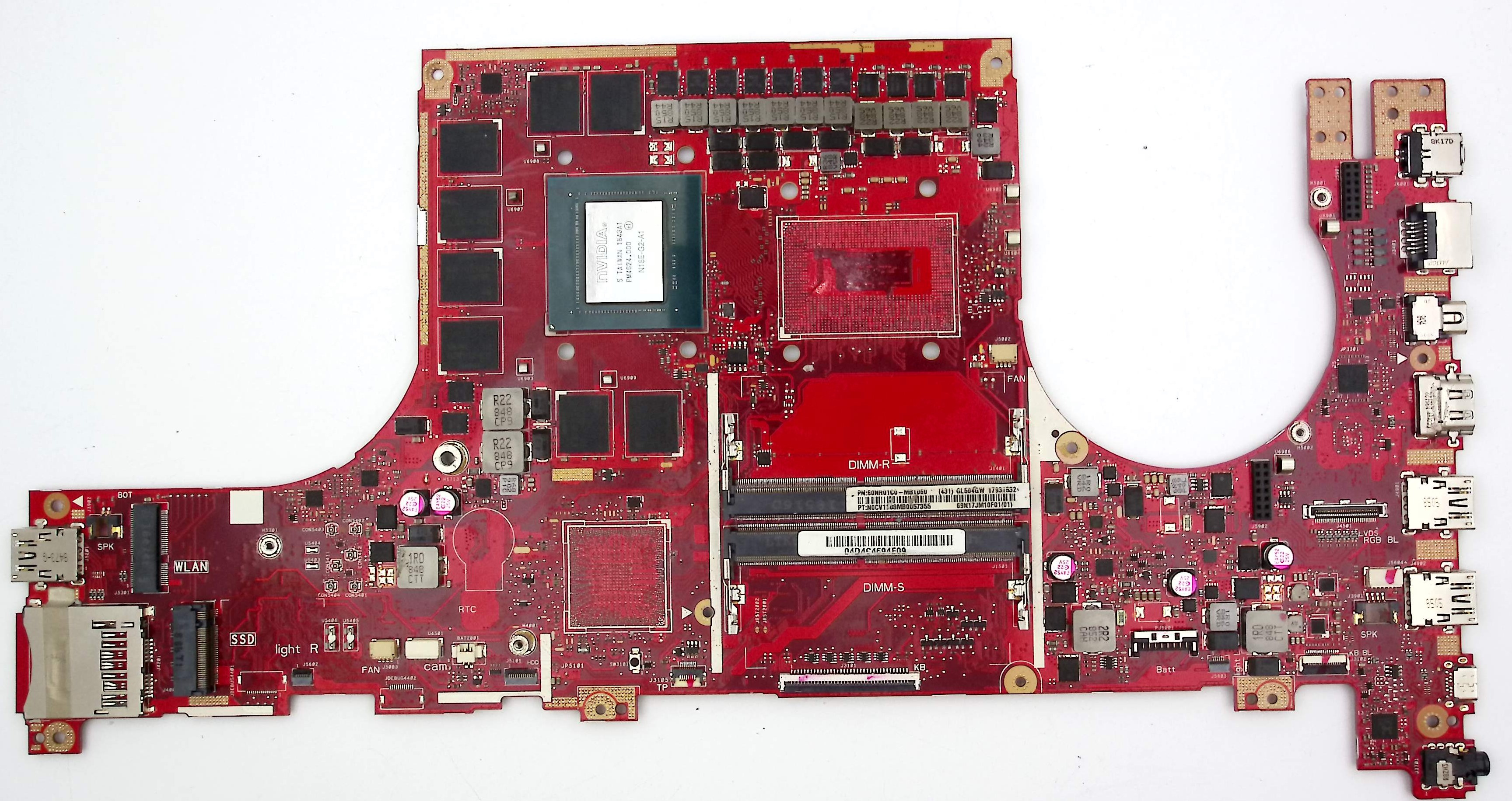 Материнская плата ASUS GL504GW донор видеочипа N18E-G2-A1