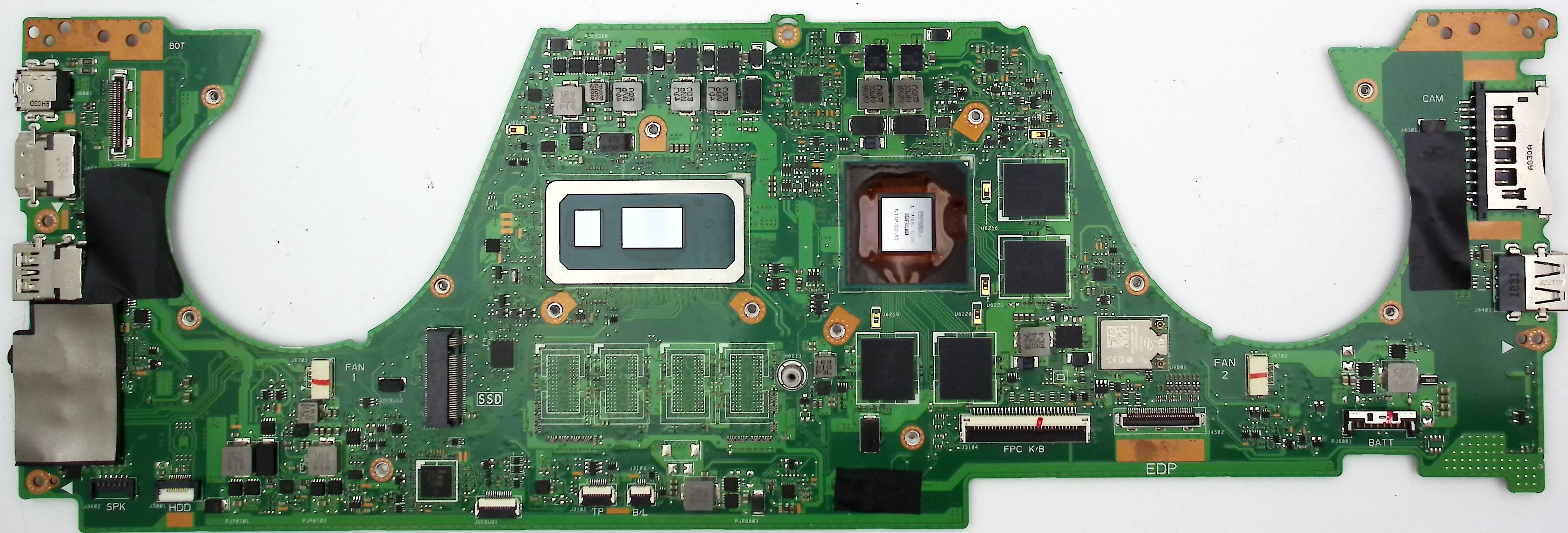 Нерабочая материнская плата ASUS UX562FD донор процессора i5-8265U , донор видеочипа N17P-G0-A1(018774)