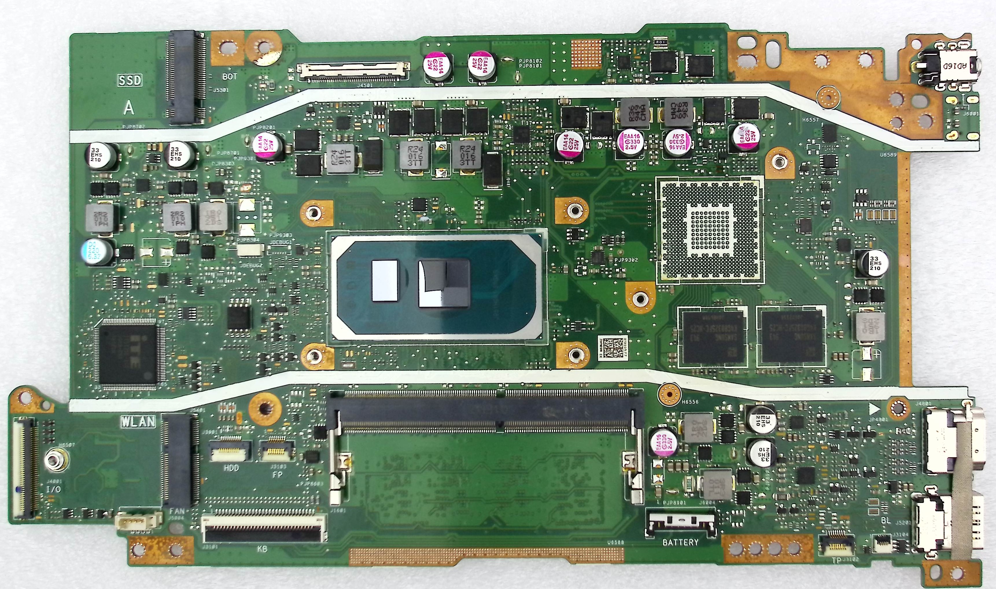 Неисправная материнская плата ASUS X415JA донор компонентов