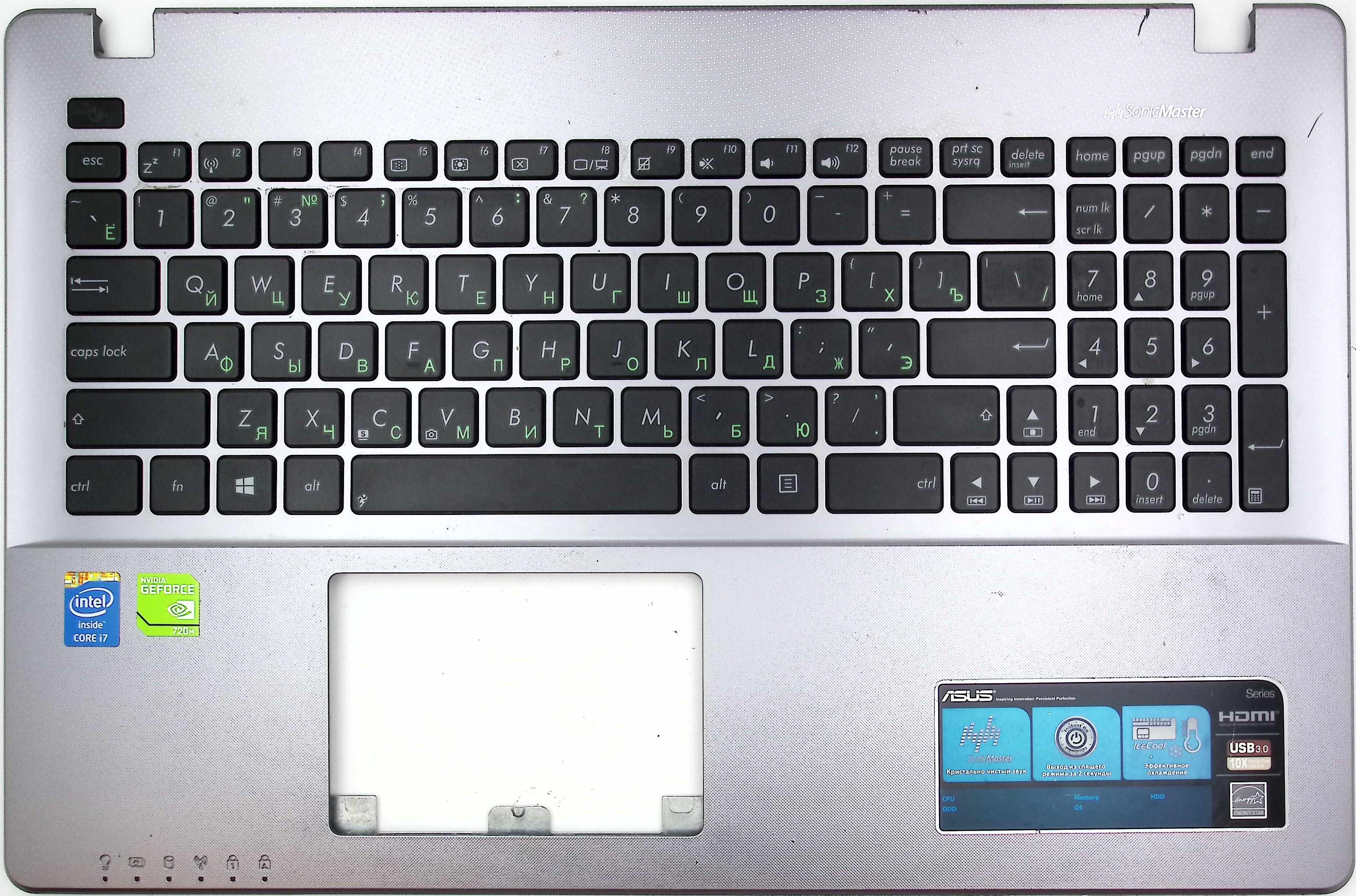 Топкейс-донор кнопок для ноутбука ASUS X550L
