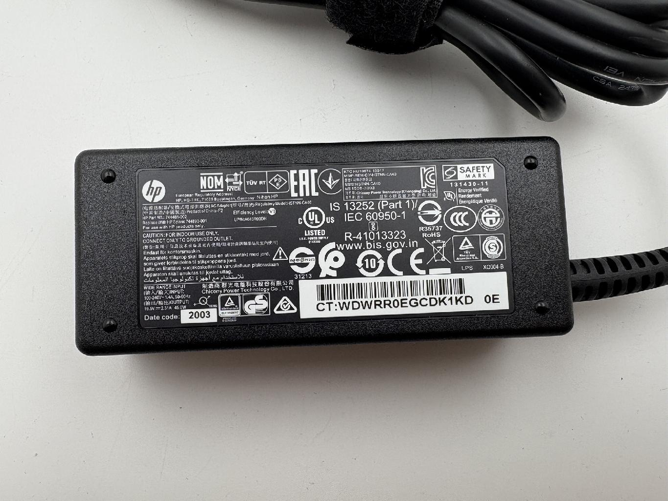 Блок питания для ноутбука HP 19.5V 2.31A, 45W, 4.5x3,0 мм с иглой