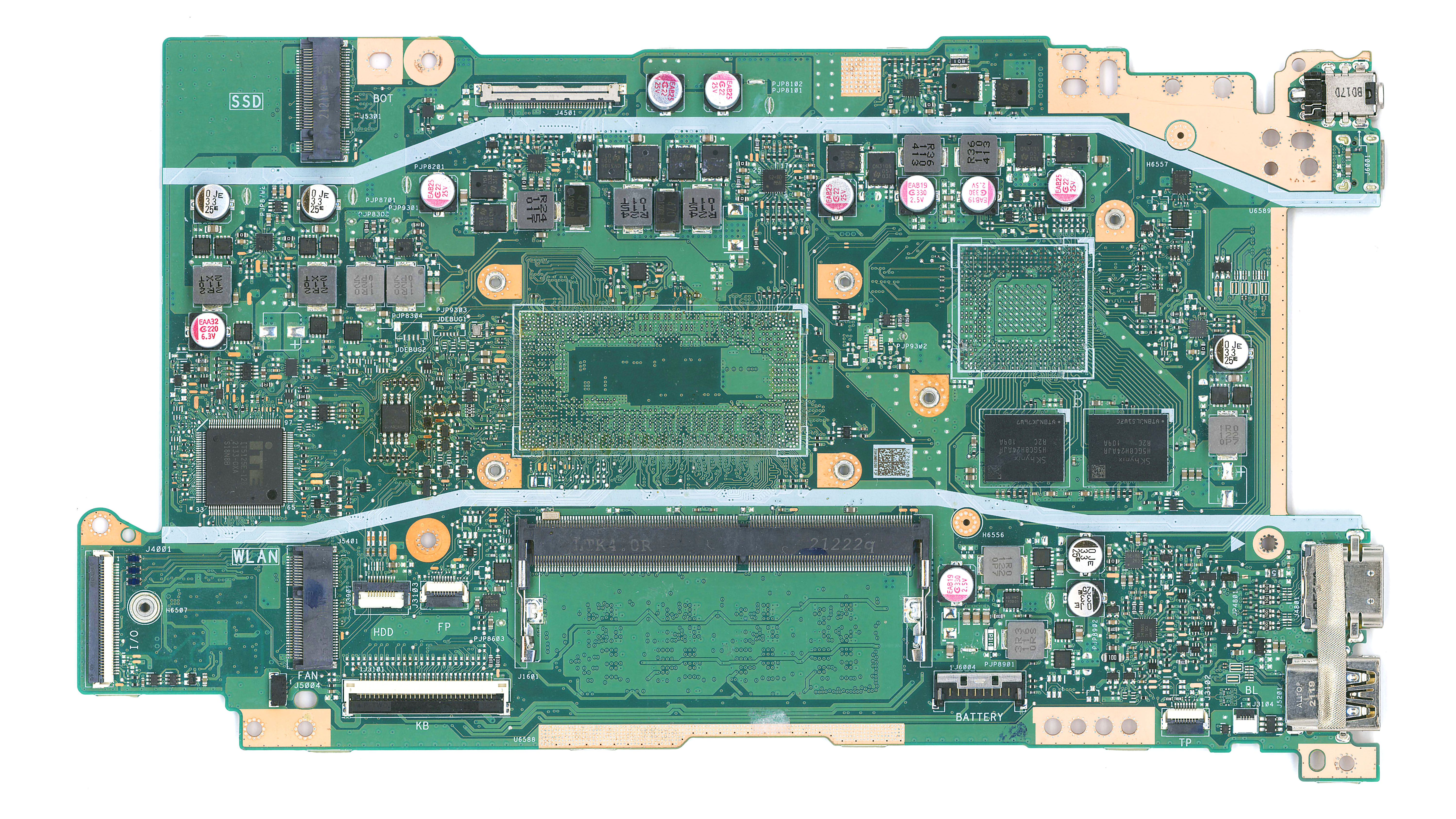 Неисправная материнская плата ASUS X515JF донор компонентов