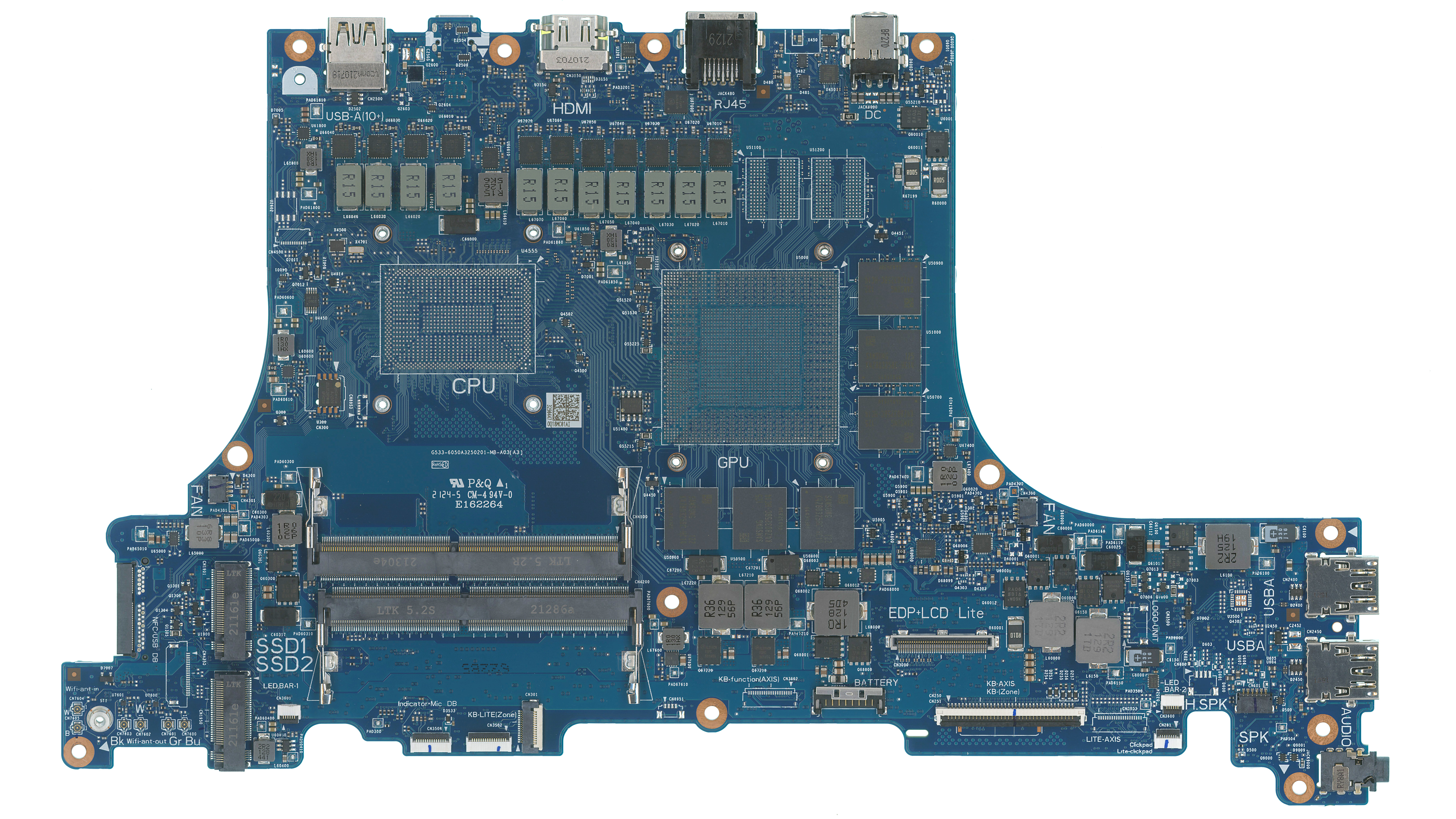 Неисправная материнская плата ASUS G713QM донор компонентов
