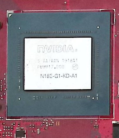 Видеочип NVIDIA GeForce RTX 2060 N18E-G1-KD-A1 на материнской плате ASUS ROG Strix SCAR II GL504GV