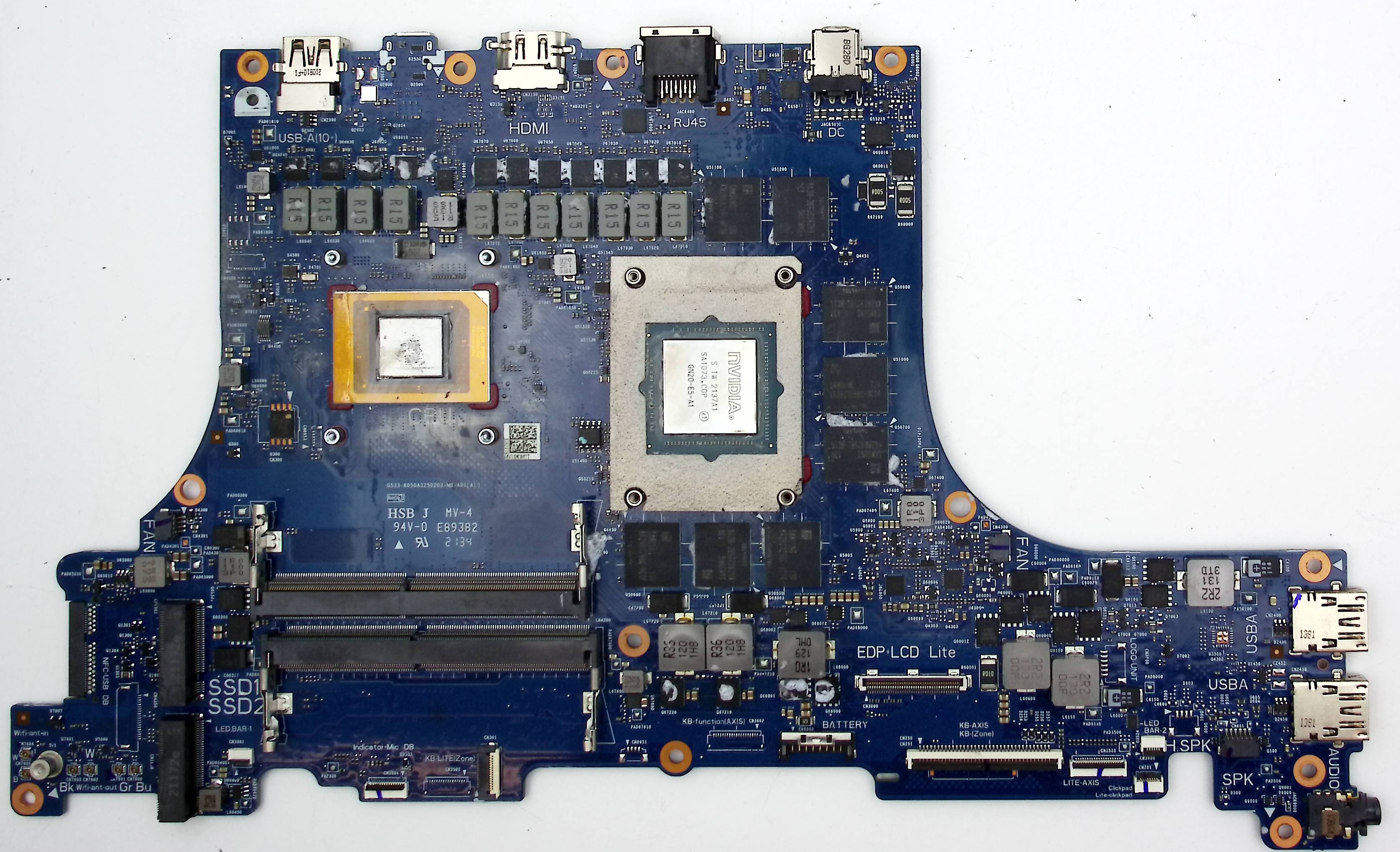 Нерабочая материнская плата ASUS G513QR с рабочим видеочипом GN20-E5-A1