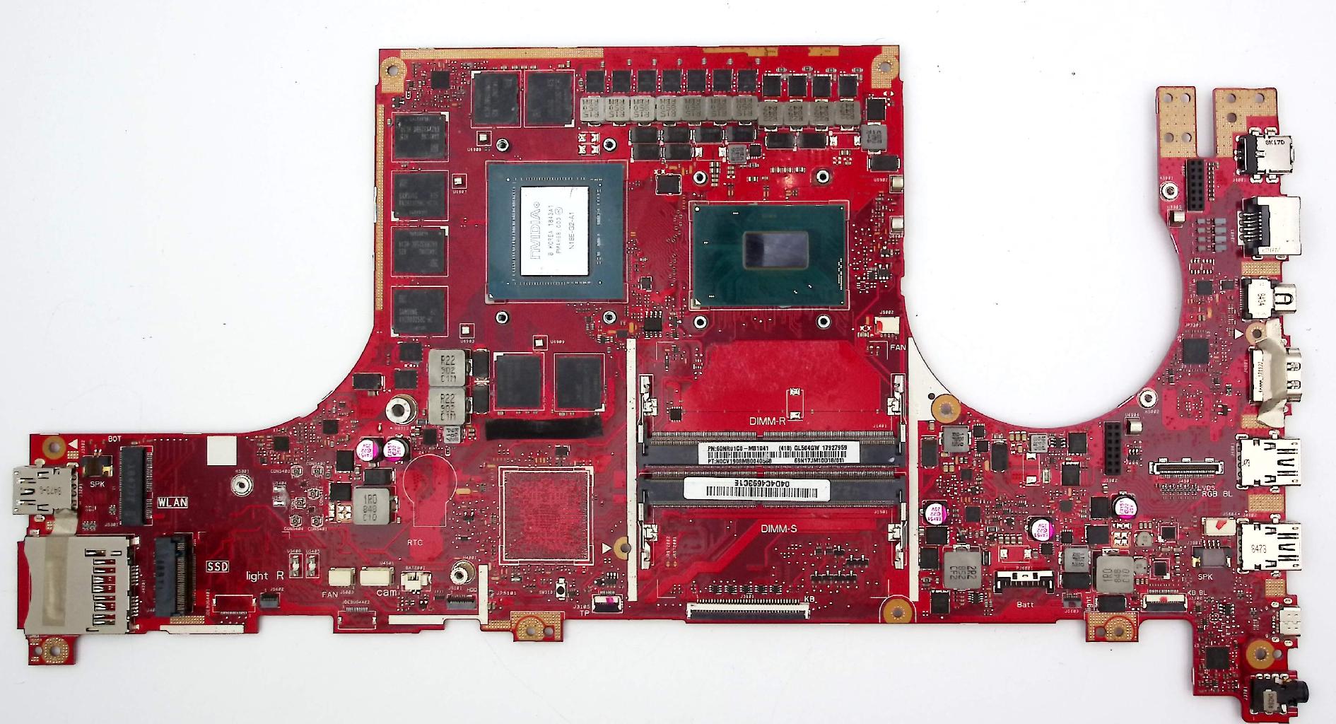 Материнская плата ASUS GL504GW донор процессора I7-8750H и видеочипа N18E-G2-A1