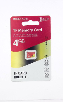 Карта памяти Borofone TF 4GB Карта памяти Borofone TF 4GB