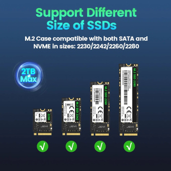 JEYI M.2 NVME алюминиевый корпус SSD без инструментов, USB3.2 Type-C Gen2 Магнитный чехол для жесткого диска M.2 PCIe NVMe SSD 2280/60/42/30